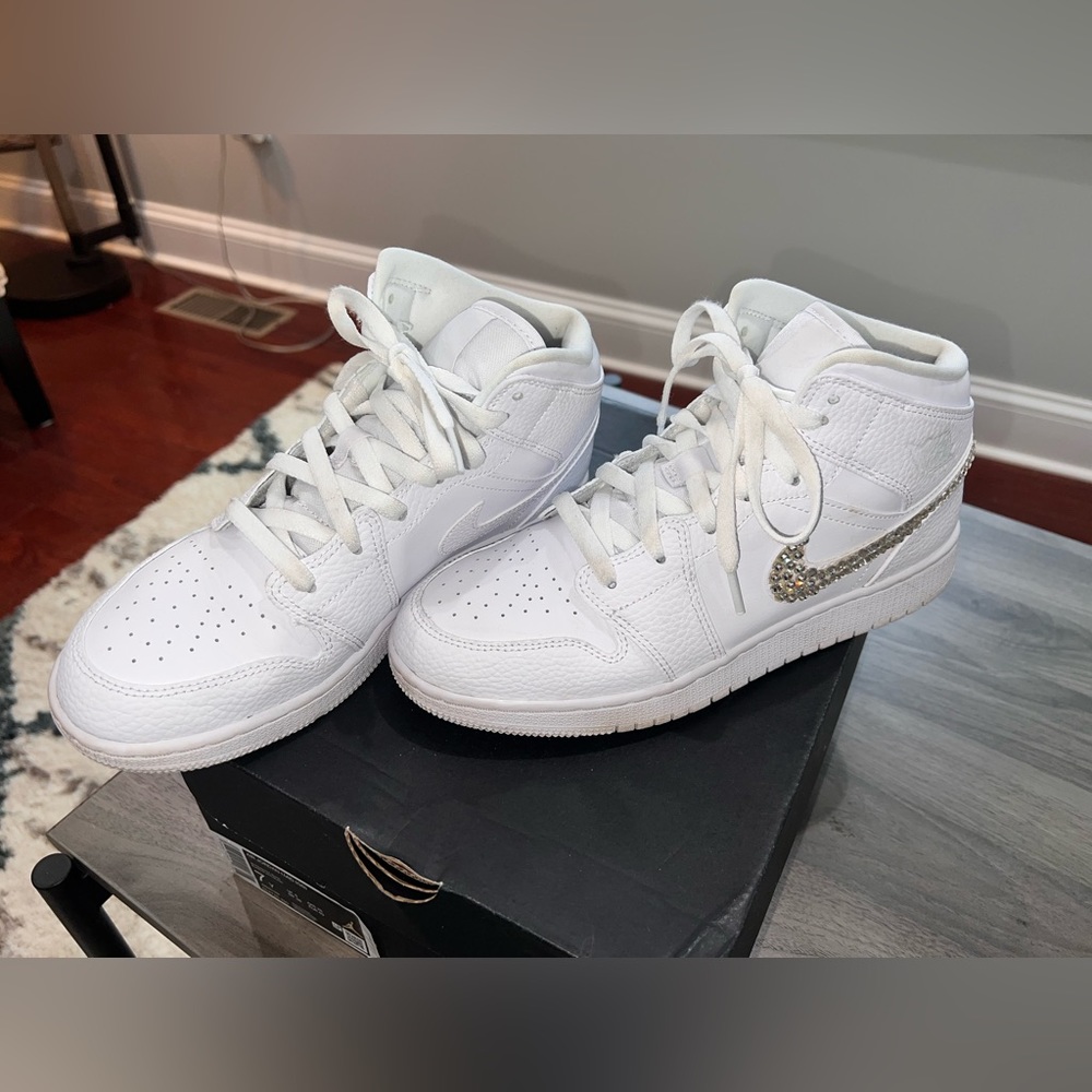 Authentic Nike Air Jordan one mid (customized by me for my wedding)